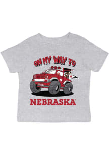 Infant Nebraska Cornhuskers Grey Vive La Fete On My Way Short Sleeve T-Shirt