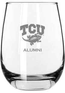 TCU Horned Frogs Alumni 15oz Stemless Wine Glass - White