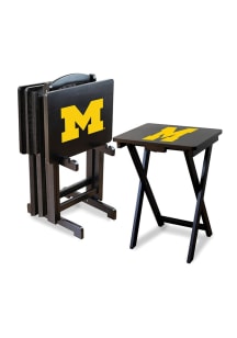 Black Michigan Wolverines 4 Pack TV Tray Set