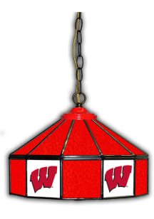 Wisconsin Badgers 14 Inch Stained Glass Pub Lamp