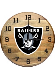 Las Vegas Raiders Oak Barrel Wall Clock