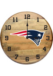 New England Patriots Oak Barrel Wall Clock