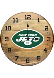 New York Jets Oak Barrel Wall Clock