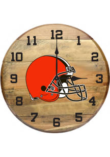 Cleveland Browns Oak Barrel Wall Clock