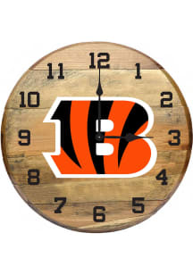 Cincinnati Bengals Oak Barrel Wall Clock