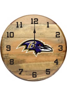 Baltimore Ravens Oak Barrel Wall Clock