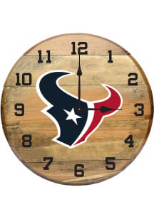 Houston Texans Oak Barrel Wall Clock