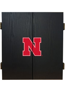 Black Nebraska Cornhuskers Fan Dart Board Cabinet