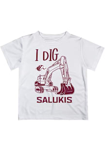 Vive La Fete Southern Illinois Salukis Toddler White Excavator Short Sleeve T-Shirt