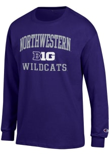 Mens Northwestern Wildcats Purple Champion Big Ten Jersey Tee