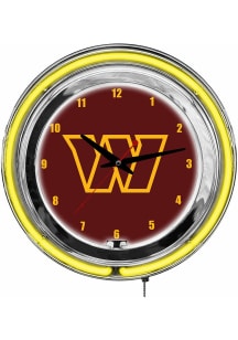 Washington Commanders 14 Inch Neon Wall Clock