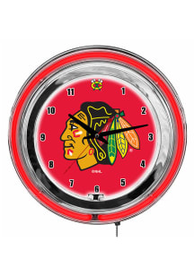 Chicago Blackhawks 14 Inch Neon Wall Clock