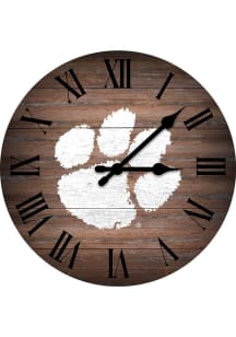 Clemson Tigers Rustic 16in Wall Clock