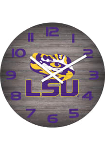 LSU Tigers Weathered 16in Wall Clock