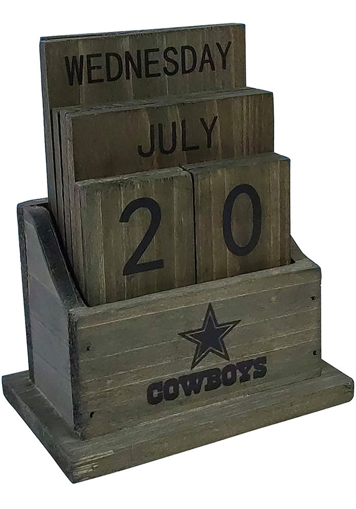 Dallas Cowboys Blue Wood Block Desk Calendar 1933858
