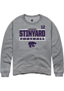 Serious Stinyard Rally Mens Graphite K-State Wildcats NIL Stacked Box Player Crew