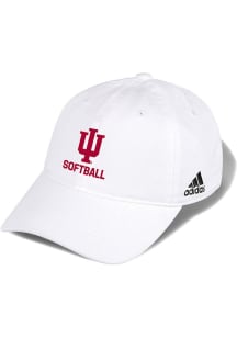 Adidas White Indiana Hoosiers Softball Washed Slouch Adjustable Hat