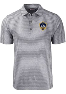 Cutter and Buck LA Galaxy Mens Black Forge Stripe Short Sleeve Polo