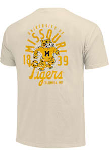 Missouri Tigers Ivory Mascot Overlay Short Sleeve T Shirt