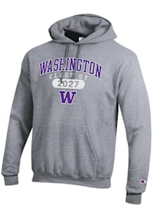 Champion Washington Huskies Mens Grey Class of 2027 Powerblend Long Sleeve Hoodie