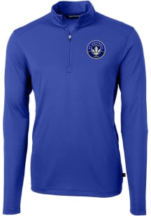Cutter and Buck Montreal Impact Mens Blue Virtue Eco Pique Big and Tall Qtr Zip