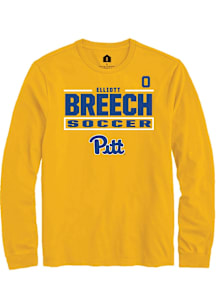 Elliott Breech Pitt Panthers Gold NIL Stacked Box Long Sleeve Player T Shirt