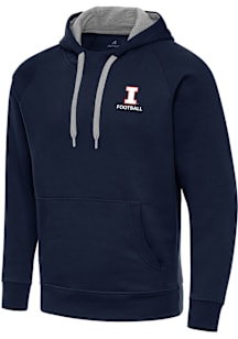 Antigua Illinois Fighting Illini Mens Navy Blue Victory Football Long Sleeve Hoodie