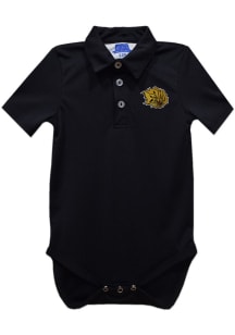 Vive La Fete Arkansas Pine Bluff Golden Lions Baby Black Team Short Sleeve One Piece Polo