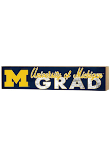 KH Sports Fan Michigan Wolverines Grad graduation graphic Sign - Navy Blue