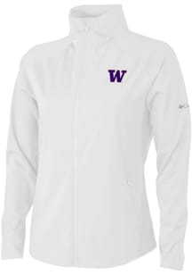 Womens Washington Huskies White Columbia Fairway Friends Light Weight Jacket