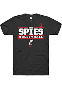 Andi Spies Cincinnati Bearcats Black NIL Stacked Box Short Sleeve Player T Shirt
