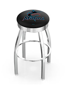 Miami Marlins 3 Ring Chrome Seat Pub Stool - Silver