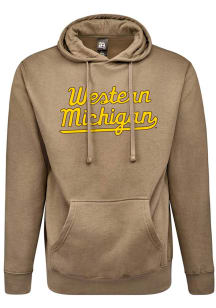 Mens Khaki Western Michigan Broncos WMU Script Hooded Sweatshirt