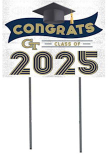 GA Tech Yellow Jackets KH Sports Fan 18x24 Yard Sign with Stakes Class of 2025 Yard Sign - White