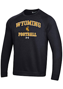 Under Armour Wyoming Cowboys Mens Black Football Rival Long Sleeve Crew Sweatshirt