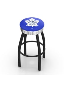 Toronto Maple Leafs 3 Ring Chrome Seat Pub Stool - Black
