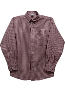 Vive La Fete Troy Trojans Toddler Cardinal Gingham Long Sleeve Polo
