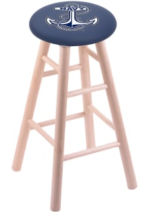 Navy Midshipmen Round Cushion Maple Pub Stool - Brown
