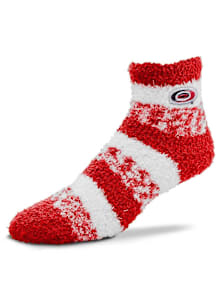 Carolina Hurricanes Pro Stripe Fuzzy Womens Quarter Socks