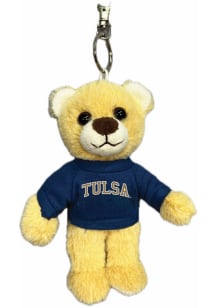 Blue Tulsa Golden Hurricane 4.5inch Fluffy Bear Keychain