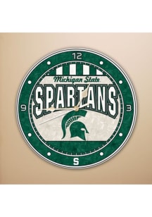Michigan State Spartans Art-Glass Wall Clock