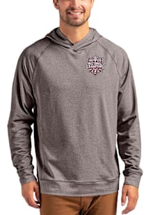Cutter and Buck Indiana Hoosiers Mens Black 2025 CFP National Champions Adapt Knit Hood Long Sleev..