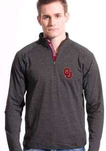 Levelwear Oklahoma Sooners Mens Charcoal Metro Long Sleeve 1/4 Zip Pullover