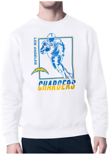 Starter Los Angeles Chargers Mens White Grid Long Sleeve Crew Sweatshirt