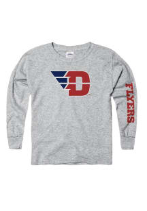 Dayton Flyers Youth Grey Big Logo Long Sleeve T-Shirt