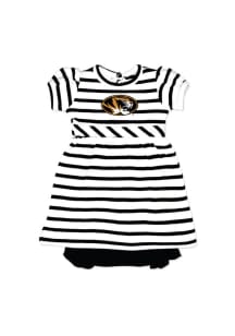 Missouri Tigers Baby Girls Black Stripe Short Sleeve Dress