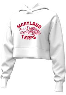 Under Armour Maryland Terrapins Womens White Rival Fleece Hooded Sweatshirt