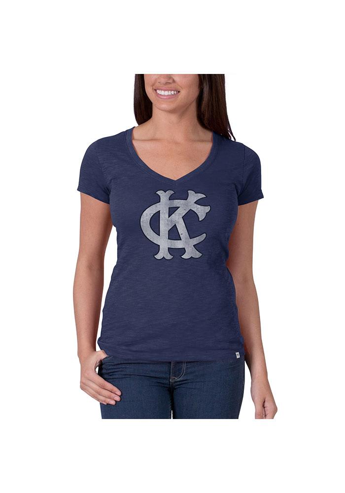 47 Kansas City Athletics Womens Blue Scrum V-Neck T-Shirt