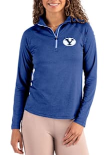 Cutter and Buck BYU Cougars Womens Blue Coastline Qtr Zip