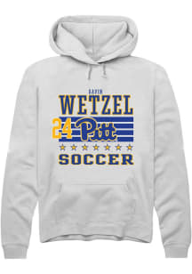 Gavin Wetzel Rally Mens White Pitt Panthers NIL Striped Player Hood
